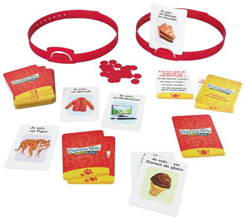 Devine Tête Voyage - Jeu de Société Famille - Bandeaux et Devinettes - Devinez L’Illustration De La Carte Qui Est sur Votre Tête - Jeu De Cartes - Version Française - Jouet Enfant 6 Ans et +