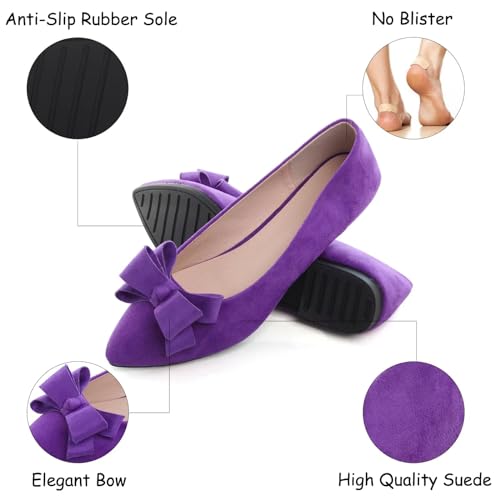 Image of SAILING LU Women's Bow-Knot Pointed Toe Ballet Flats