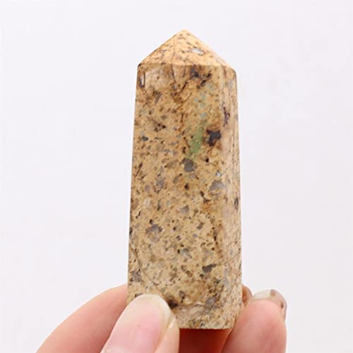 EKFBQBGW Pierre Naturelle Cristal Pilier Point Bâton Pierre Précieuse Polie Quartz Tour 1pc Convient for La Maison décoration de la Chambre (Color : Medical Stone, Size : 60-80mm)