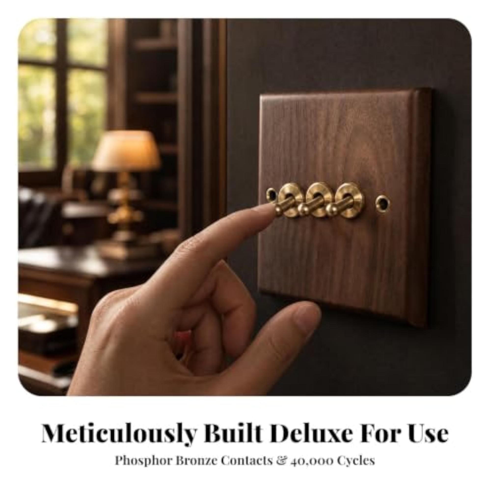 Walnut Wood Rounded Edges Outlet Cover, Warm Brown Finish