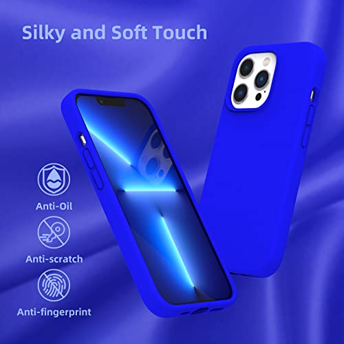Coque silicone iPhone 13 Pro Max souple anti-rayure bleu
