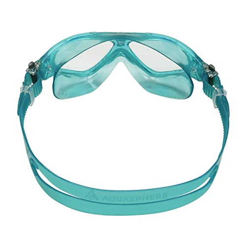 Aqua Sphere Vista Junior Kids Swim Goggles - Fits Like A Mask, Comfortable, Hypoallergenic, Leak Free, Quick-Fit Buckle System - Unisex Children, Clear Lens, Green/White Frame (Ms5080309Lc) #TOP2