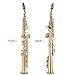 ammoon B Flat Soprano Saxophone Brass Straight Sax Bb B Flat Natural Shell Key Carve Pattern with Carrying Case Gloves Cleaning Cloth Straps Cleaning Rod