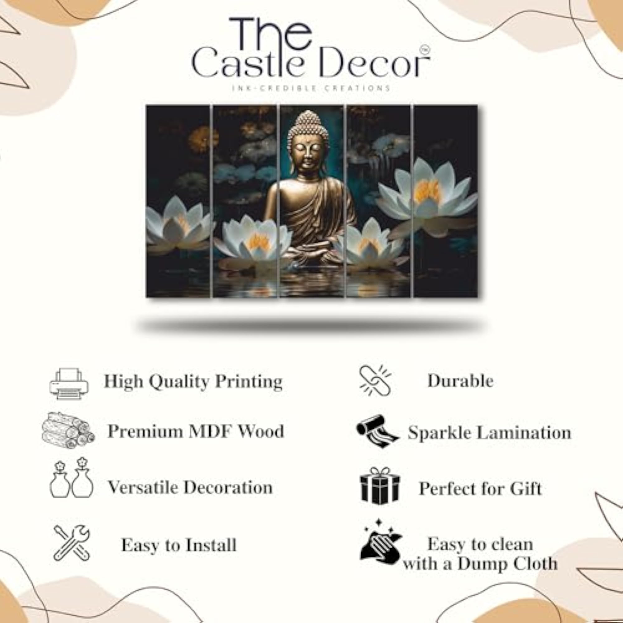 Lord Buddha Wall Painting for Living Room, Big Size