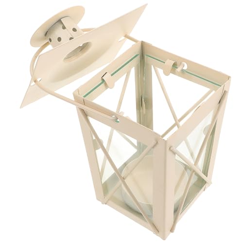 GALPADA Candelabro de Hierro Forjado Blanco Forma de X Soporte para Velas de Té Farol Decorativo para Bodas Fiestas y Cumpleaños Adecuado para Decoración de Interiores y Exteriores
