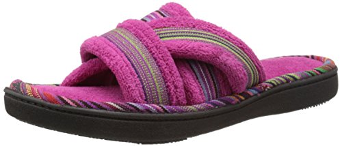 isotoner Signature Women's Microterry Payton Cross Slide Flat