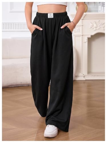 Image of SOLY HUX Girl's Wide Leg Sweatpants Loose Baggy Pants with Pockets