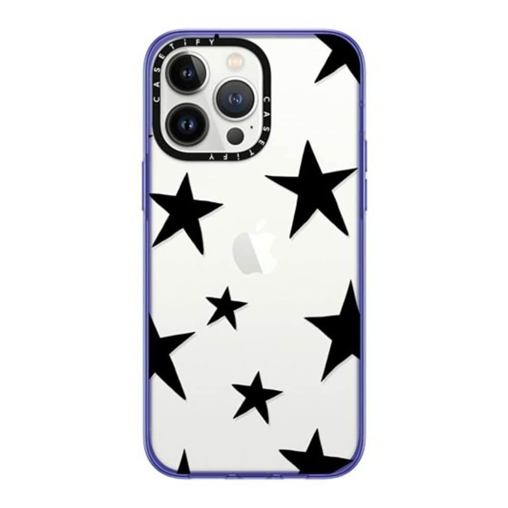 CASETiFY Compact iPhone 14 Pro Max Case [2X Military Grade Drop Tested / 4ft Drop Protection] - Stars Black - Peri Purple