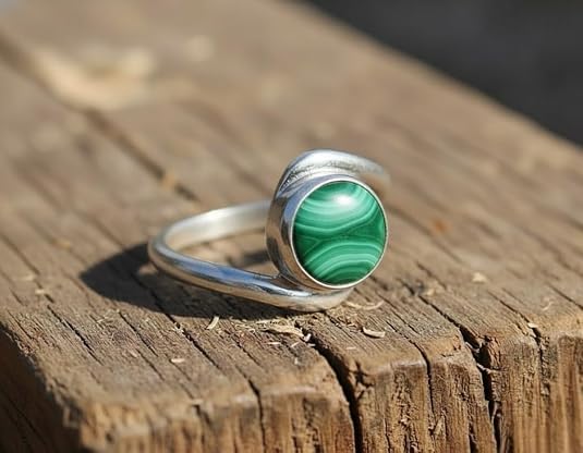 Image of 55Carat Choose Your Color Natural Gemstone Silver Statement Rings for Gift Corssover Style Size 5 to 12