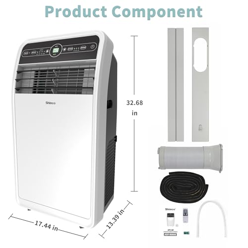 Image of Shinco 10,000 BTU Portable Air Conditioner with Heater up to 400 Sq. Ft, Ac Heater Combo Window Unit, Portable AC Unit with Dehumidifier & Fan, Cools & Heats,Remote Control and Window Kit