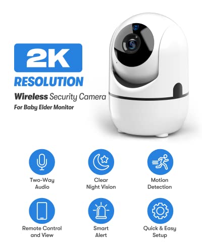 Security Camera For Baby Monitor, 2K Wi-Fi Cameras For Home Security, Pan/Tilt/Zoom Indoor Camera Wireless With Phone App, 2-Way Audio, Motion Detection, Night Vision #TOP1