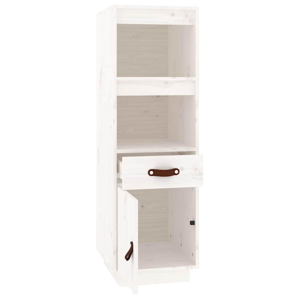 Scaffale alto bianco, 34 x 40 x 108,5 cm, in legno massello di
