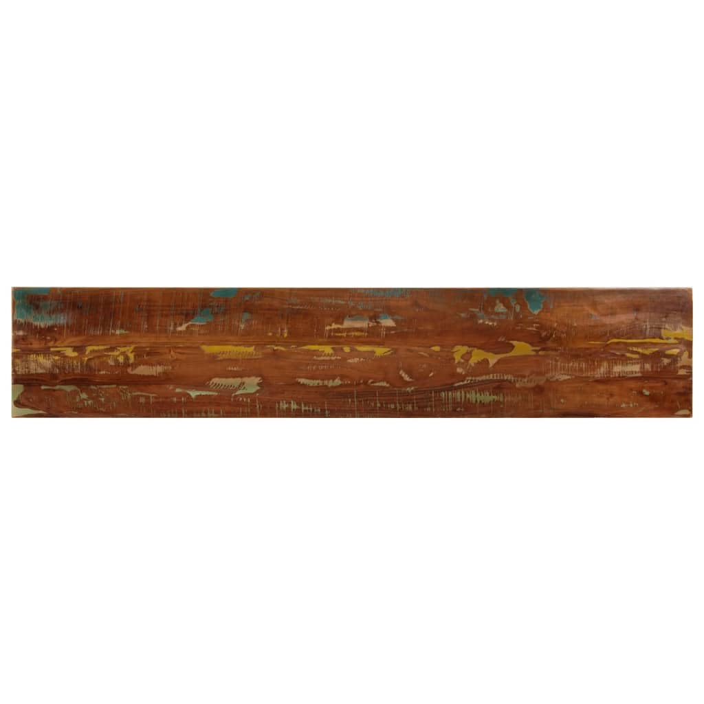 Dessus de Table 180x40x2,5cm Rectangulaire en Bois Massif de Récupération, Plateau de Remplacement pour Table à Manger ou Bureau, Design Rustique et Finition Couleurs Mixtes