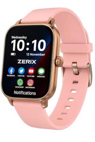 Image of ZERIX Premium Smartwatch - 2.01 inch Full Touch Display, Custom Wallpapers, Advanced Fitness & Health Tracker, Heart Rate & Blood Pressure Monitor, Sleep & Step Tracking, Android & iOS, Pink (Pink)