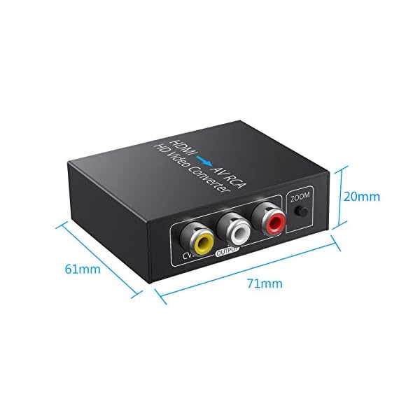 HDMI zu RCA Adapter HDMI zu AV Konverter 1080p HDMI zu AV CVBS RCA Konverter Unterstützung NTSC PAL mit 1,5 m AV-Kabel… – Bild 7