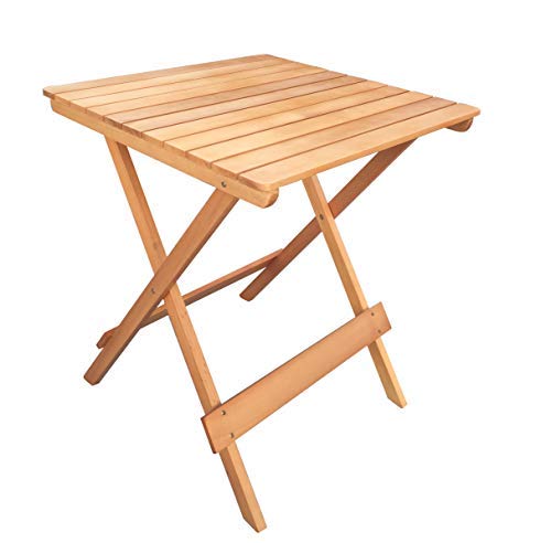 Havnyt Folding Wooden Garden Table Square Teak Outdoor Garden Furniture 60 x 60cm