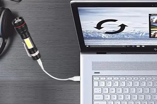 Image of Care 4 Aluminium Zoomable Zy-520 Option With Usb Charging With 3 Function (High, Cob Light And Blinker) (Black : Rechargeable) Torch (Black : Rechargeable)
