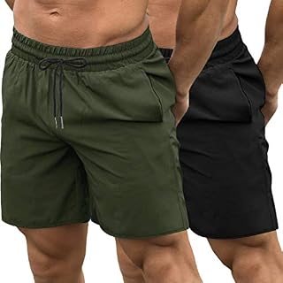 COOFANDY Men's 2 Pack Gym Workout Shorts Quick Dry Bodybuilding Weightlifting Pants Training