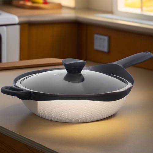 Wok de barro cerámico con fondo plano, 32 cm miniatura 3