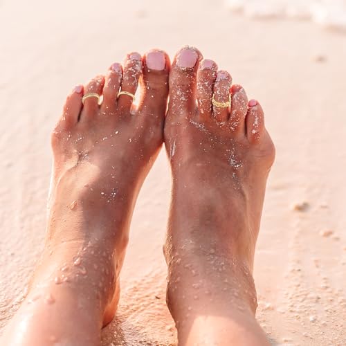 3pcs Silver Toe Rings, Open Adjustable Copper Toe Ring Set Flower Diamond Plain Foot Ring Summer Beach Foot Jewelry for Women 7