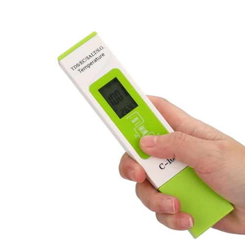 TOPINCN C-100 5-in-1-Salzgehalt TDS EC-Meerwassertester Multifunktions-Wasserqualitätsprüfer mit Multiparameter-Messgeräten für die Hintergrundbeleuchtung