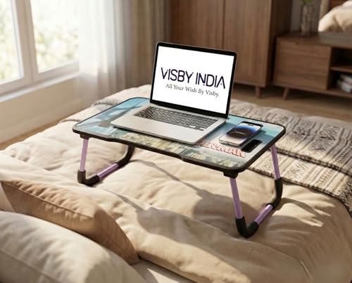 Image of Smart Multipurpose Foldable Laptop Table with Cup Holder, Study Table, Bed Table, Foldable and Portable /Ergonomic & Rounded Edges /Lifetime Non-Slip Legs (Spiderman-New)