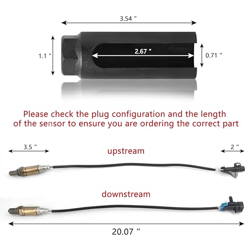 Oxygen Sensor with Socket Fit for 1996 1997 1998 Chevy Silverado Express Cheyenne WT C1500 K1500 GMC C1500 K1500 Sierra O2 Sensor Upstream Downstream Replacement 234-4012 234-4018 4pcs - Thumbnail 3