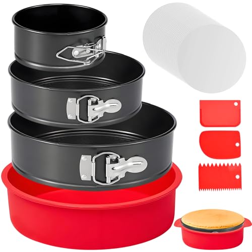 Springform Pan Set of 3 with Parchment Paper
