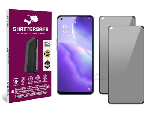 Image of Anti-Spy Privacy Tempered Glass Compatible For Oppo Reno 5 / Reno 6 5G / Reno 7 5G [Pack of 2]. Anti-Scratch, Edge-to-Edge Protection With Easy Installation Kit & Case Friendly Fit.