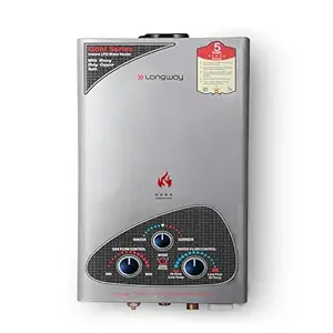 Longway Xolo Gold Dlx 7 Liters 5 Star Rated Automatic Gas Water Heater for Home | Water Geyser | Gas Geyser with Multiple Safety System & Anti-Rust Coating | Silver