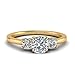 Gemsonclick Anillo de Talla cojín con Tres Piedras Chapado en Oro Amarillo Creado Cubic Zircon cojín Forma Anillos de Compromiso de 3 Piedras SIN configuración Tamaño 47