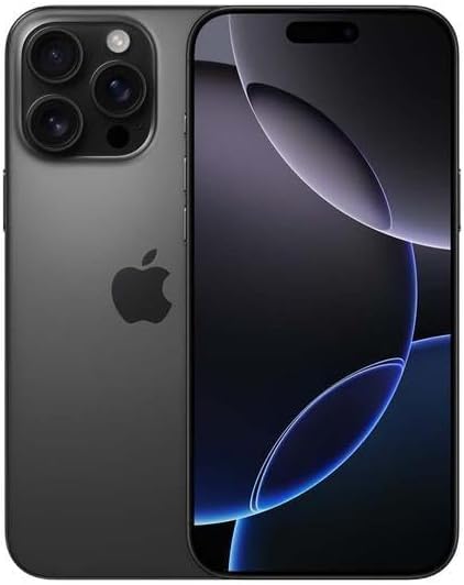 Apple iPhone 16 Pro, US Version, 1TB, Black Titanium - Unlocked (Renewed) (1TB Black Titanium) Thumbnail