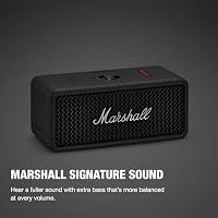 Marshall Emberton III tragbare Bluetooth Lautsprecher, kabellos, IP67 Staub und wasserfest, über 32 Stunden Spielzeit - Schwarz und Silber – Ansicht 2