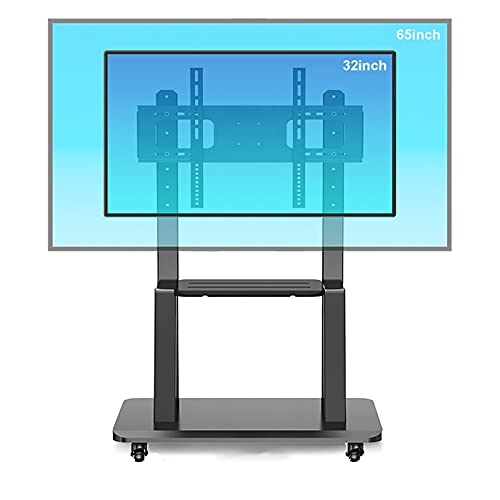 Soporte móvil negro para TV de piso miniatura 1
