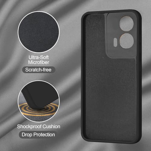 Image of SBMS Silicone Back Cover Case for Motorola Moto G34 5G / Moto G45 5G | Soft Micro-Fibre Lining Inside | Camera Protection Bump | Shockproof Back Cover Case for Moto G34 /G45 5G (Black)