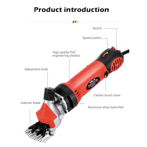 Alzayed Electric Sheep Shears, Adapted for Sheep Grooming, 900W Electric Pet Trimmer Machine, Professional Animal Hair Clipper with Trimmer Adjustable Speed (Blue)