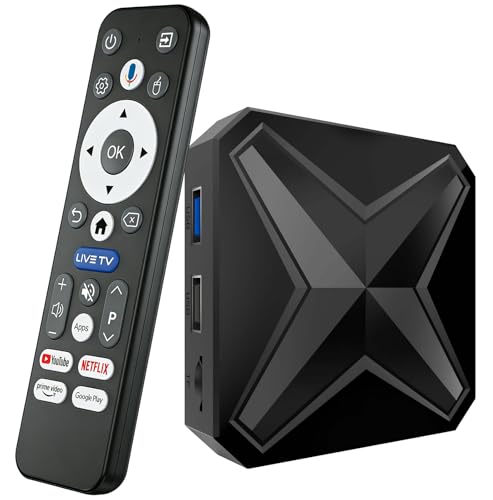 Android 14.0 TV Box, 2Go RAM 16Go ROM, LEFFOT Q1 4K Ultra HD Boitier IP-TV pour Streaming, Boitier TV Smart avec Contrôle Vocal, WiFi 6, BT 5.0, 100M...