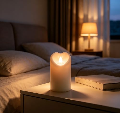 Image of 2PCS Heart Shaped Flameless LED Candles Battery Operated
