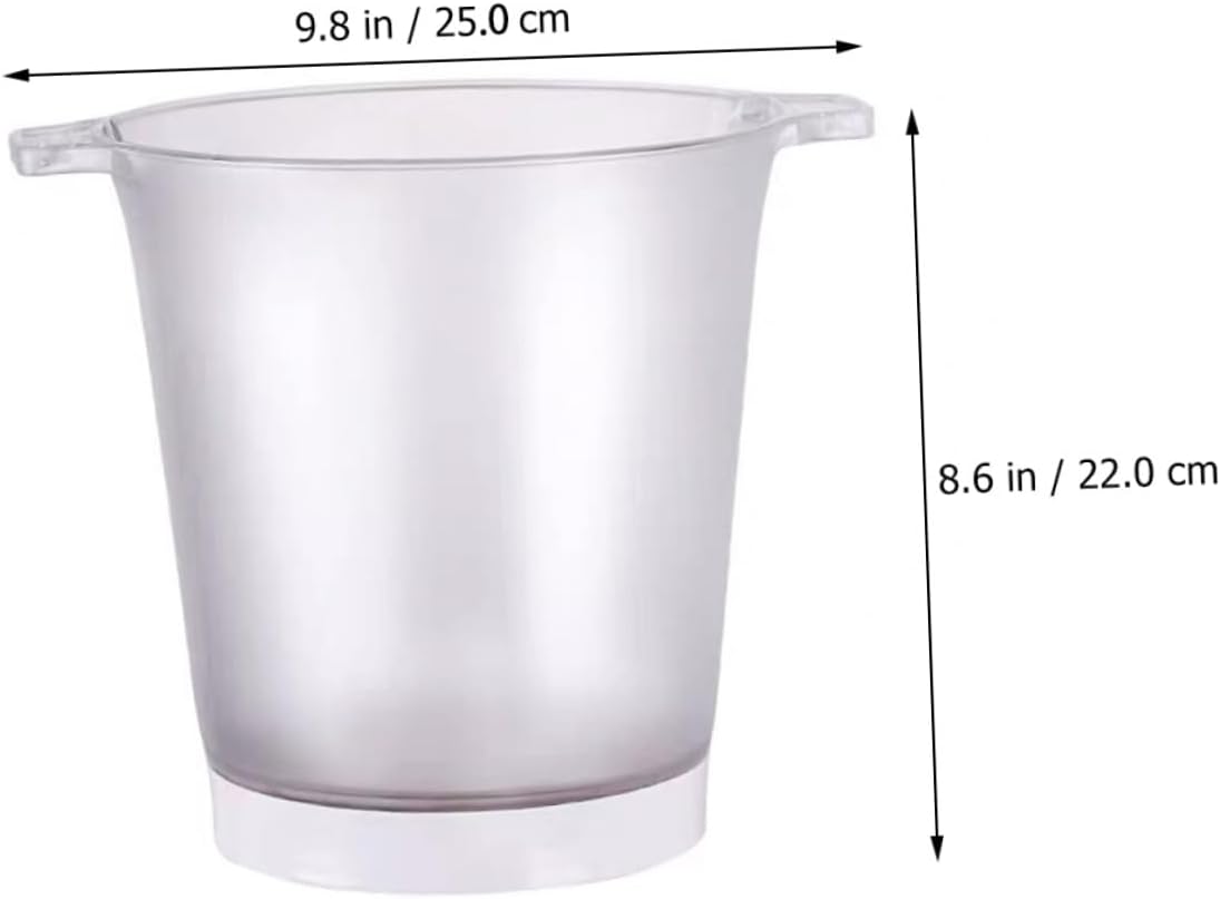LED Luminous Ice Bucket with Dual Handles, Frosted Battery-powered Wine and Beer Cooler, round Illuminated Ice Cooler Bucket for Bar, Ktv, Party Use
