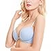 Wingslove Women's Push Up Bra Deep V Plunge Underwire T-Shirt Bra Multiway 2 Cups Up（Sky Blue,34DD