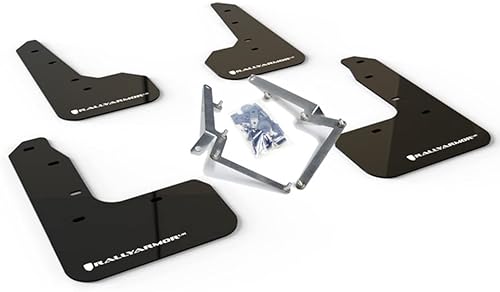 Rally Armor Aletas de barro negras y blancas para Honda Civic Sport Touring 2017-2019