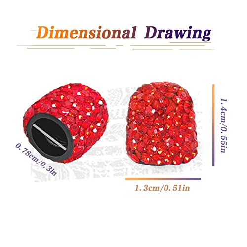 4Pcs Handmade Crystal Rhinestone Rhinestone Car Tire Valve Stem Caps, Car Wheel Tire Valve, Attractive Dustproof Bling Car/Bike/Motorcycle Accessories(Red)