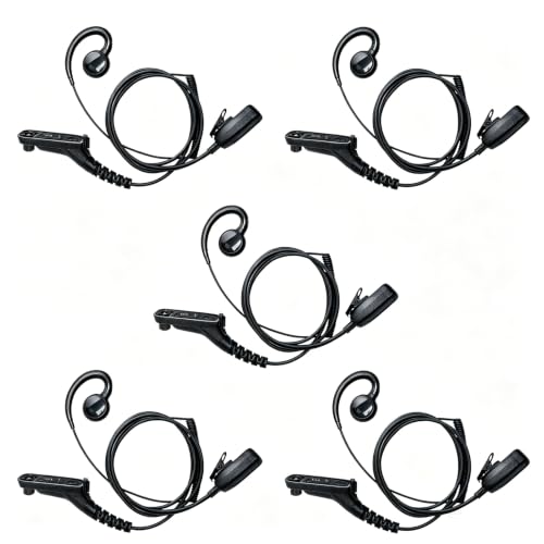 Auriculares en forma de C para Motorola APX6000 APX4000 ideales para seguridad y eventos 5 uds