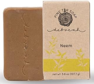 Neem Bar Soap, Benefits of Pine Tar with sweet smell, for Men and Women, Handmade, Vegan, Hot Process, Face And Body Soap