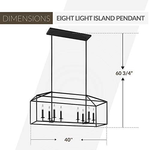 Sea Gull Lighting 6615008-839 Perryton Eight Light Island Pendant Hanging Modern Light Fixture, Blacksmith Finish #TOP2