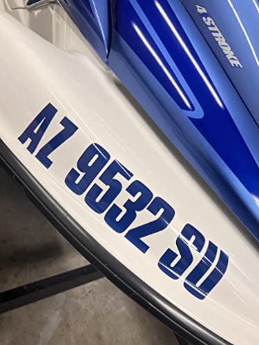 Image of Stiffie Uniline Matte Black 3 inch Boat & PWC Registration Decals • Numbers Letters Stickers