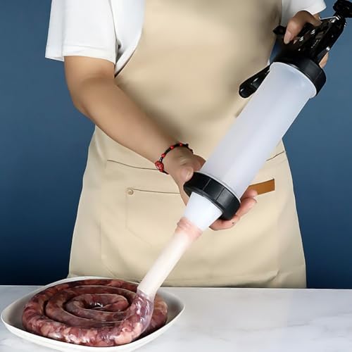 Manual Sausage Maker, Meat Stuffer Filler Hand Operated Salami Maker, Hand Squeeze Enema With 4 Funnel, Hand Operated Sausage Stuffer For Family Reunion