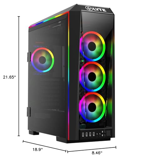 Image of GAMDIAS E-ATX Mid-Tower Gaming PC Case with 3X 120mm ARGB Fans, Tempered Glass Side Panel, Swing Door, PSU Shroud, ATX Support, Desktop Computer Case for RGB Builds TALOS P1A
