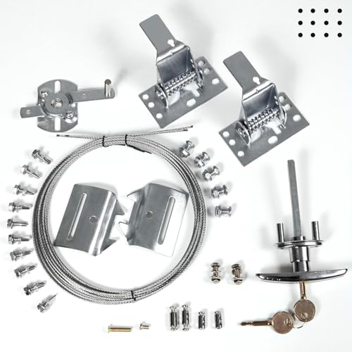 Garage Door Lock Kit with Spring Latch and Keyed Handle for Single/Double Garage Door 2026