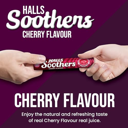 Halls Soothers 20 Pack Cherry Flavour with Real Fruit Juice with A Liquid Centre for Little Moments of Refreshment - Sold by VR Angel